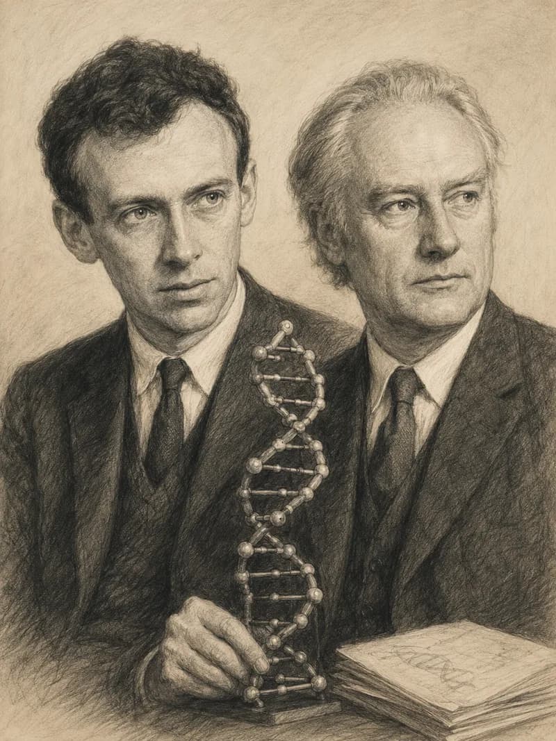 Portret — James Watson i Francis Crick