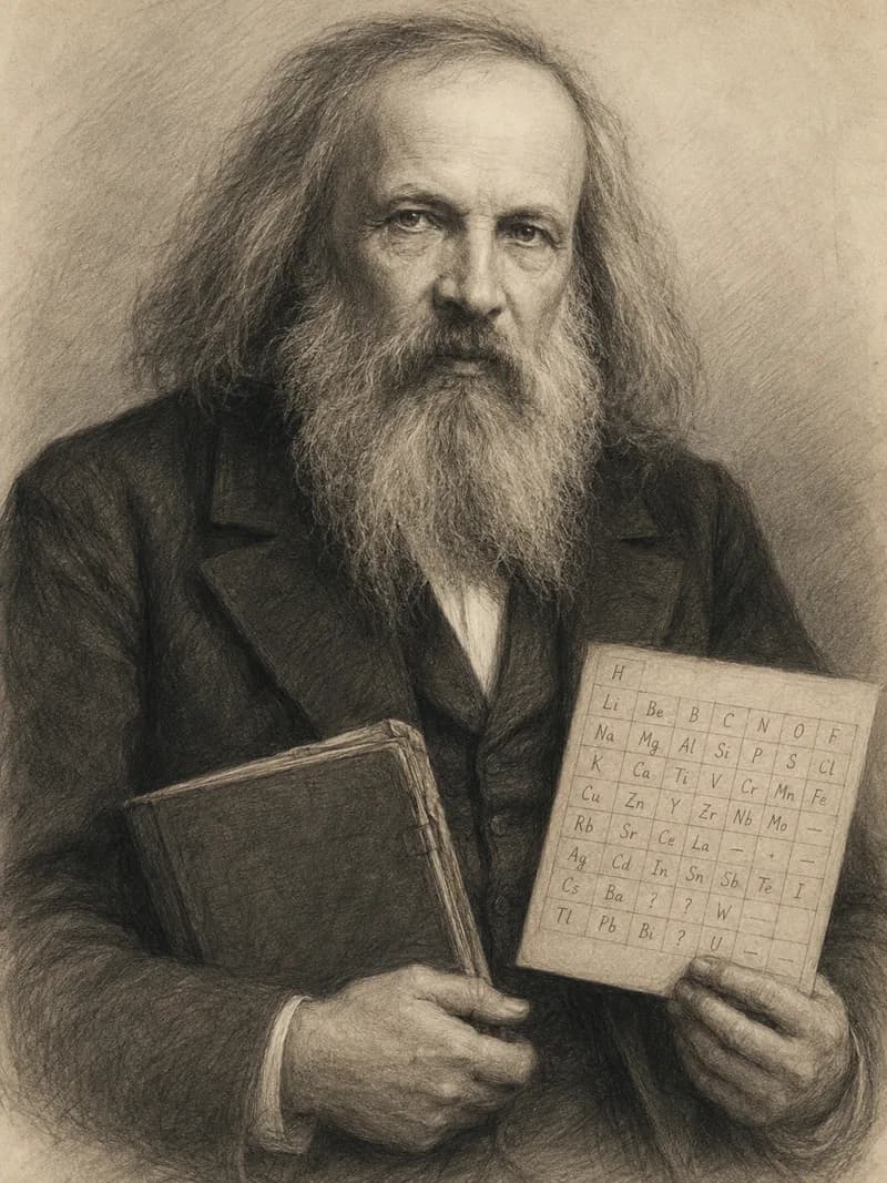 Portret — Dmitrij Mendelejew