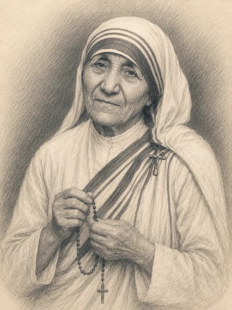Portret — Matka Teresa z Kalkuty