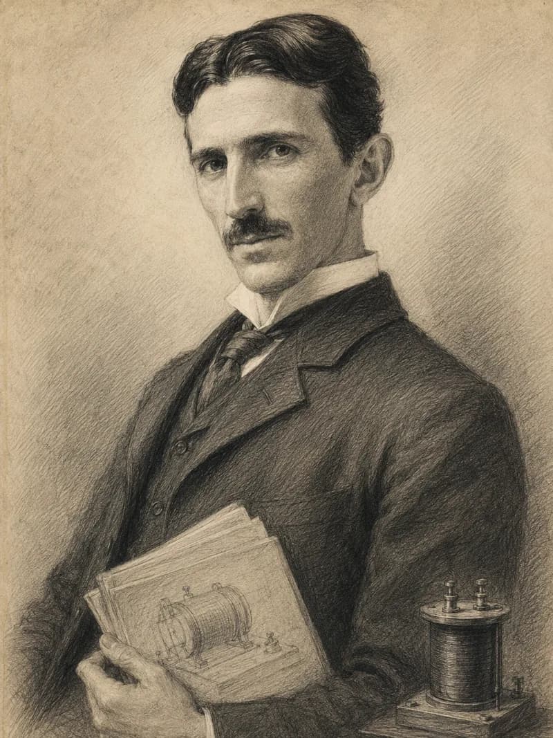 Portret — Nikola Tesla