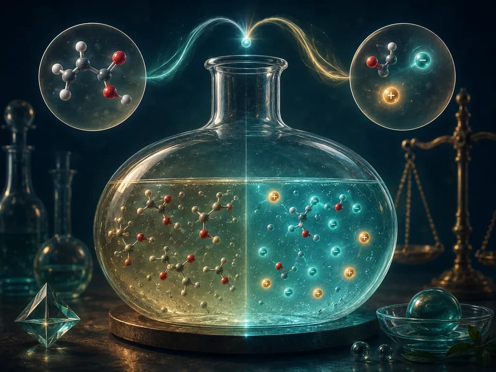 Prawo Ostwalda — stopień dysocjacji — ilustracja