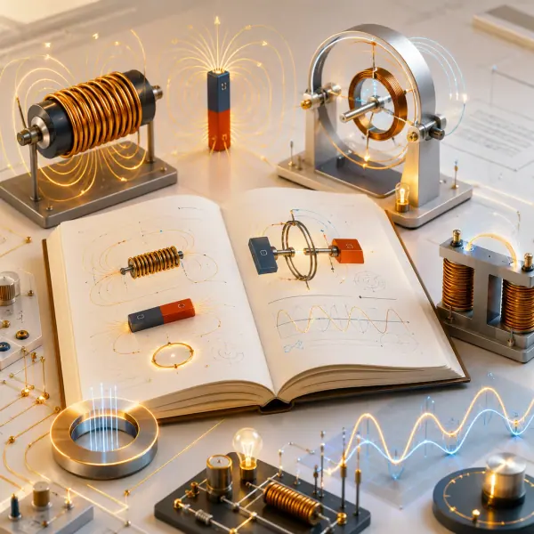 Indukcja elektromagnetyczna — Faraday, prąd przemienny i rezonans RLC