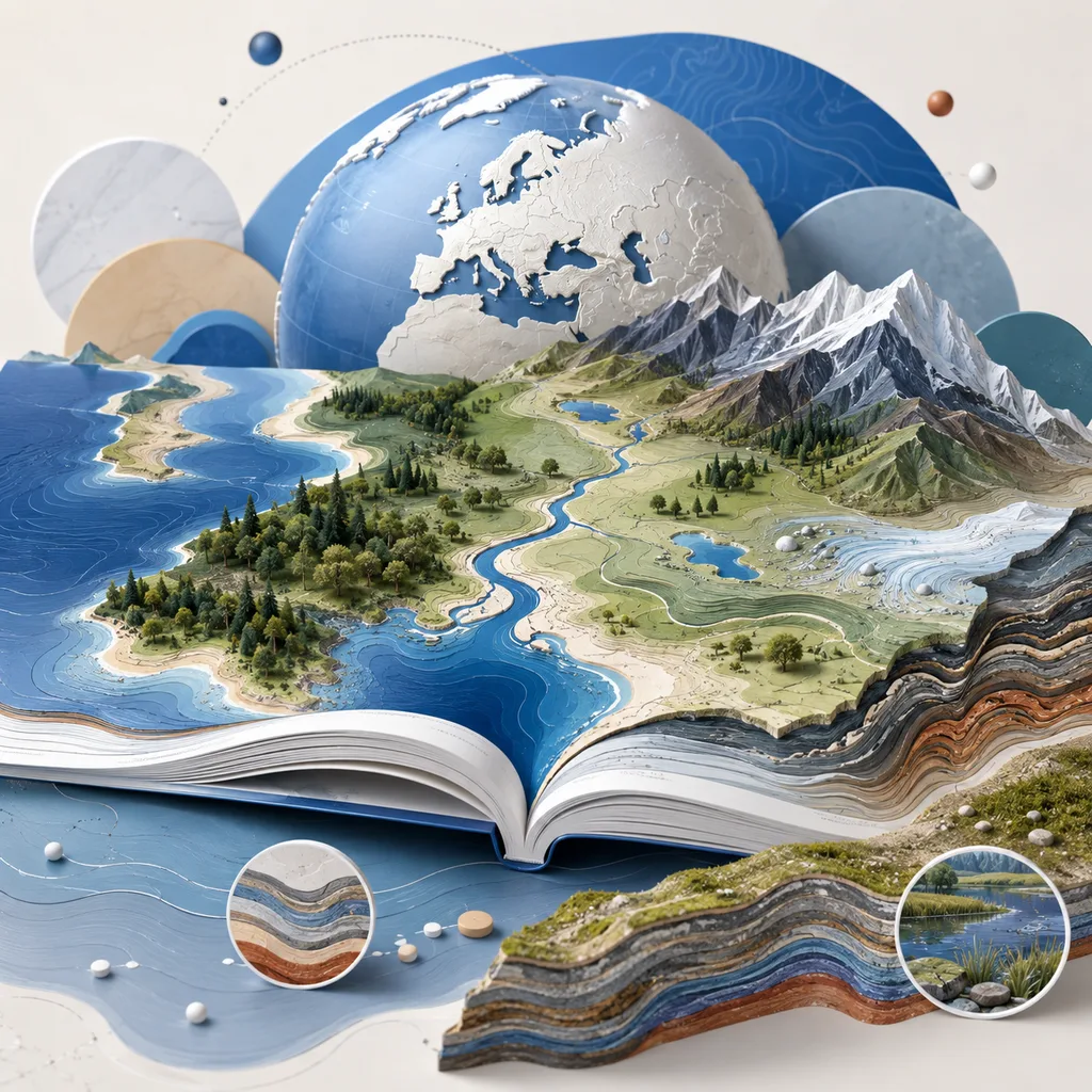 Od mapy środowiska Polski do CKE: położenie i czas → geologia i surowce → zlodowacenia i rzeźba → wniosek