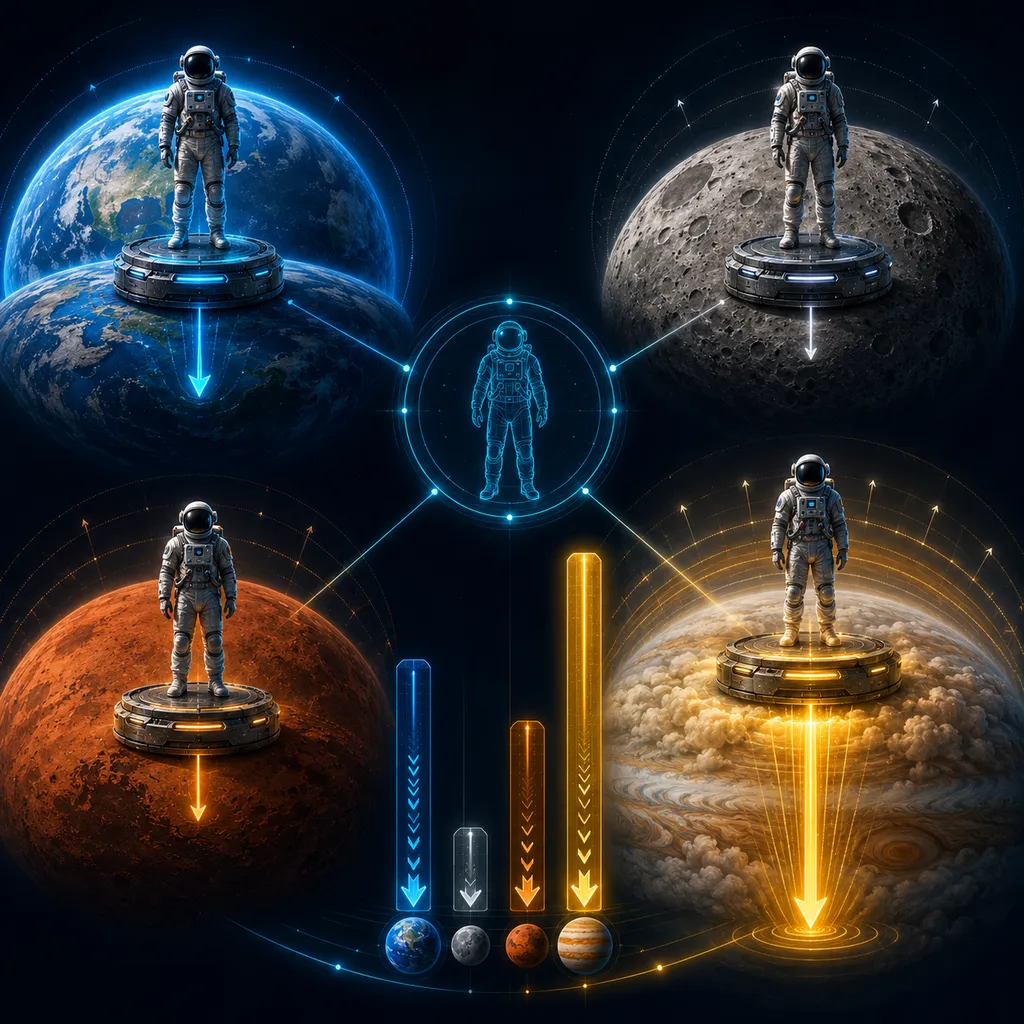 Ciężar na różnych planetach