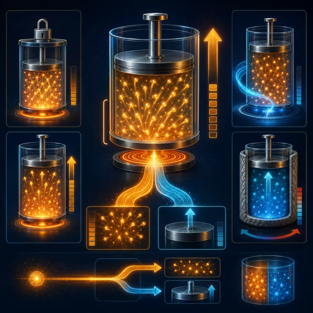 Pierwsza zasada termodynamiki — ΔU = Q + W