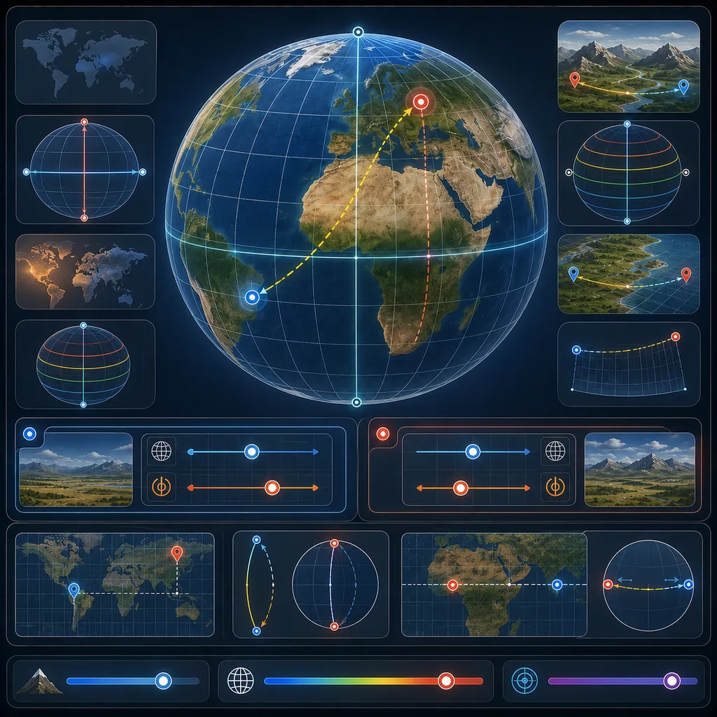 Współrzędne geograficzne i rozciągłość