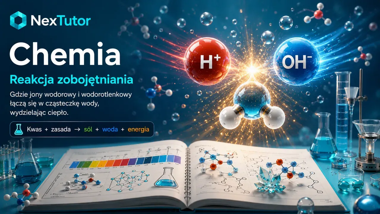 Reakcja zobojętniania — H⁺ + OH⁻ → H₂O
